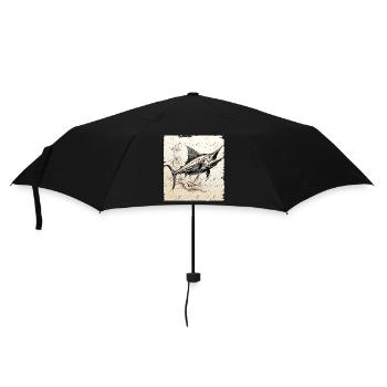 Marlin retro style - Regenschirm (klein) - Schwarz - Vorne