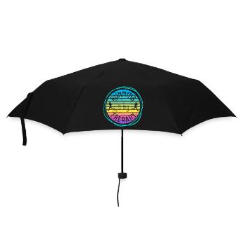 Laufen ist meine Therapie Retro Sonnenuntergang - Regenschirm (klein) - Schwarz - Vorne