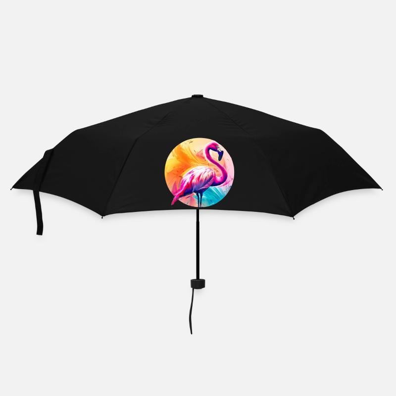 Flamant rose - Parapluie standard - noir