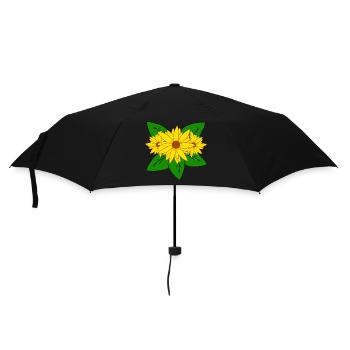 Flower floral sunflower yellow sunflower pattern - Umbrella (small) - black - Front