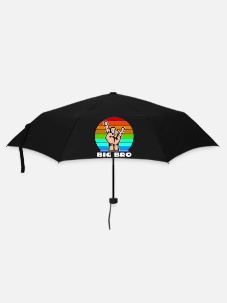 Großer Bruder Bruderherz Cooler Spruch Bro - Regenschirm (klein) - Schwarz