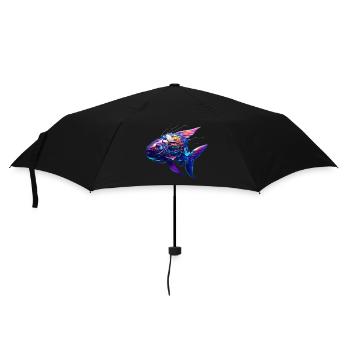 Cyber-Fisch - Regenschirm (klein) - Schwarz - Vorne