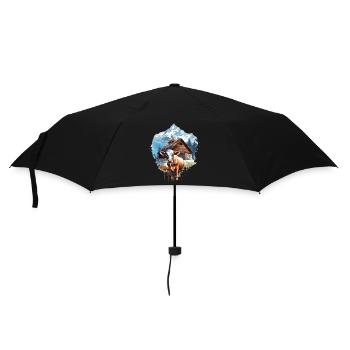 Zermatt, Matterhorn, mountain, chalet, cow - Umbrella (small) - black - Front