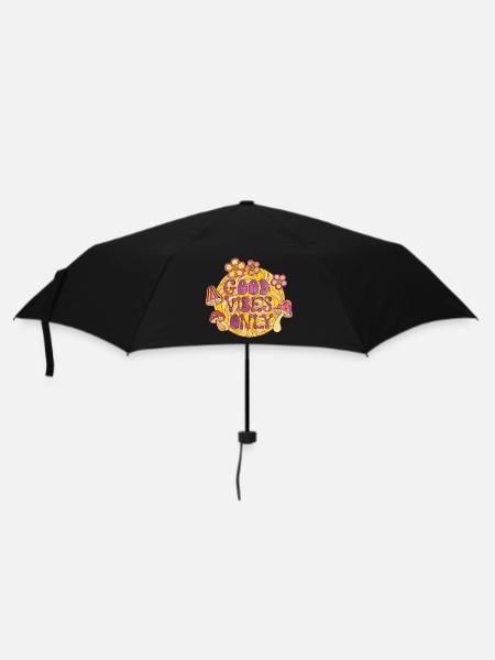 Good Vibes Seulement 70s Funky Groovy Flower Power 60E - Parapluie standard - noir