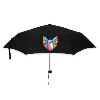 Taube Buntes Aquarell Tier Haustier Illustration - Regenschirm (klein) - Schwarz - Vorne