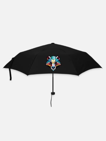Dachs Buntes Aquarell Tier Haustier Illustration - Regenschirm (klein) - Schwarz