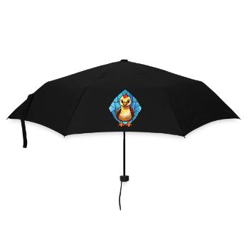 Baby Chicken Colorful Watercolor Animal Cartoon - Umbrella (small) - black - Front
