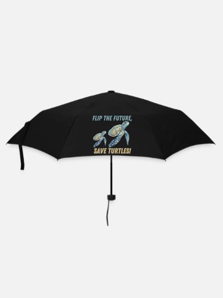 flip the future, save turtles! - Umbrella (small) - black