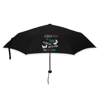 Je suis la preuve que papa ne joue pas - Parapluie standard - noir - Devant