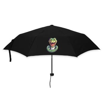 Snake Cartoon Kawaii Watercolor Illustration - Umbrella (small) - black - Front