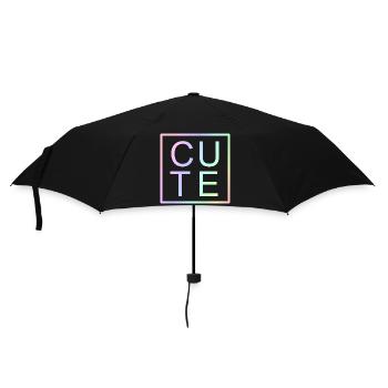 CUTE Pastel Gradient Letters - Umbrella (small) - black - Front