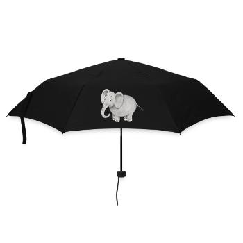 Elephant Cute Kids Gift Safari Zoo Trunk - Umbrella (small) - black - Front