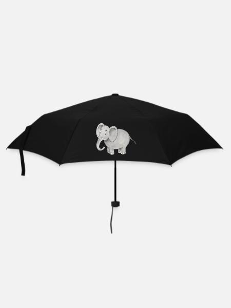 Elephant Cute Kids Gift Safari Zoo Trunk - Umbrella (small) - black