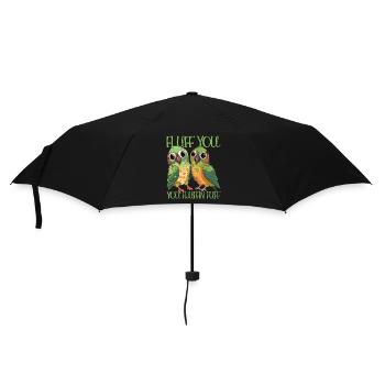 Fluff du du fluffin fuff Sittich Papagei Design - Regenschirm (klein) - Schwarz - Vorne