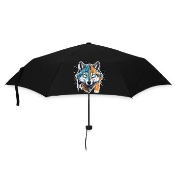 Geometric Wolf Head - Umbrella (small) - black - Front