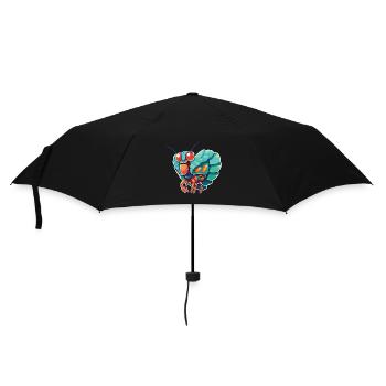Peacock Mantis Shrimp Cartoon Kawaii Illustration - Parapluie standard - noir - Devant