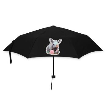 Cute Baby Rhino Pink Floral Shirt - Umbrella (small) - black - Front