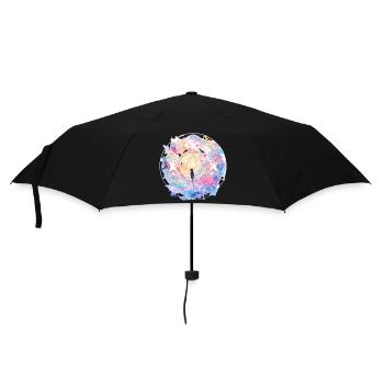 Traum-Mandala - Regenschirm (klein) - Schwarz - Vorne