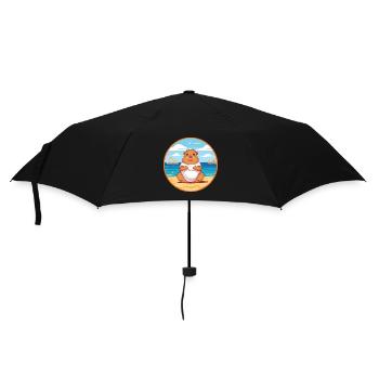 Cochon d’Inde Cartoon Yoga Beach Illustration d’été - Parapluie standard - noir - Devant