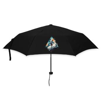 Geometric Mountaineer in Polygon Style - Umbrella (small) - black - Front