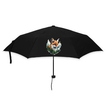 Fuchs Wald Berge Füchse Natur Bäume Tiere - Regenschirm (klein) - Schwarz - Vorne