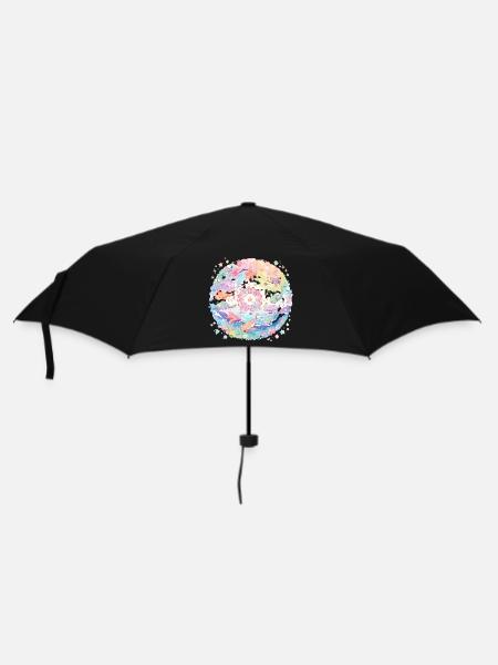 Niedliche Meerestiere - Regenschirm (klein) - Schwarz