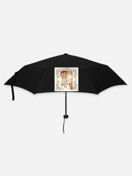 Christmas Mice, carol singing mice, antique, sepia - Umbrella (small) - black