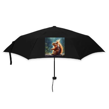 Eichhörnchen im Regen - Regenschirm (klein) - Schwarz - Vorne