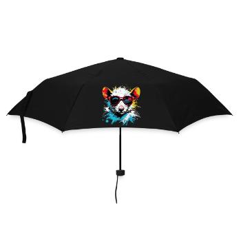 Coole Punk Ratte - Regenschirm (klein) - Schwarz - Vorne