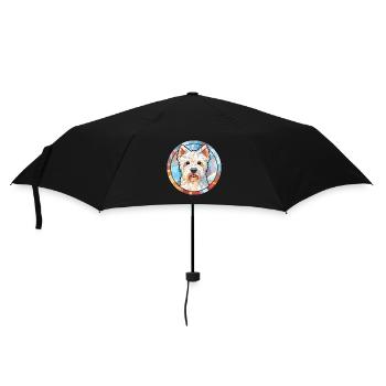 West Highland White Terrier Dog Breed Watercolor - Umbrella (small) - black - Front
