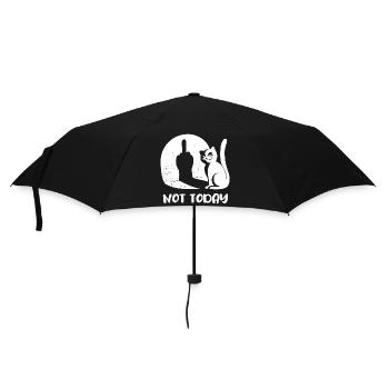 Not today - Cat - Middle Finger - Saying - Umbrella (small) - black - Front