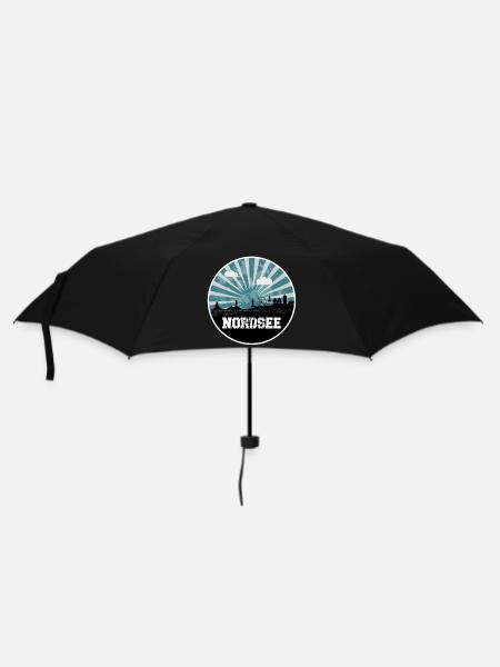 Nordsee Blue Hour Skyline - Regenschirm (klein) - Schwarz