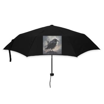 Dunkler Rabe - Regenschirm (klein) - Schwarz - Vorne