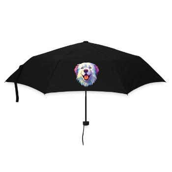 Große Pyrenäen-Hunderasse Cartoon Kawaii Illustrati - Regenschirm (klein) - Schwarz - Vorne