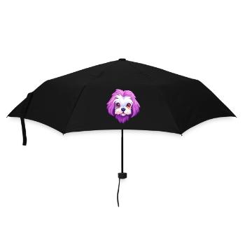 Chien maltais race Cartoon Kawaii Illustration - Parapluie standard - noir - Devant