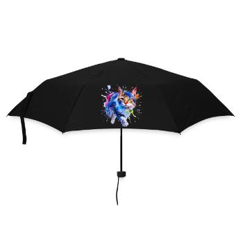 cat, kitten - Umbrella (small) - black - Front