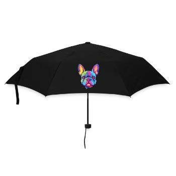 Bouledogue Français Race De Chien Cartoon Kawaii Illustrati - Parapluie standard - noir - Devant