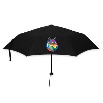 Saarloos Wolfhund Hunderasse Cartoon Kawaii Illustra - Regenschirm (klein) - Schwarz - Vorne