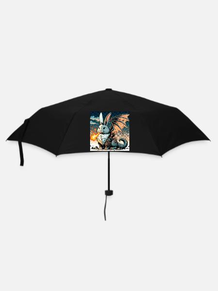 Fire Breathing Bunny Dragon #01 - Umbrella (small) - black