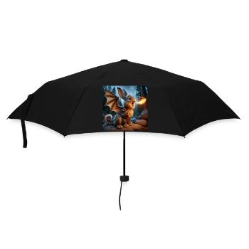 Fire Breathing Bunny Dragon #18 - Umbrella (small) - black - Front