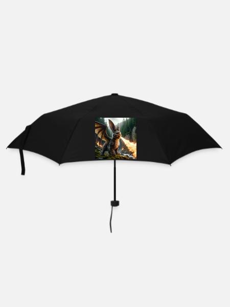 Fire Breathing Bunny Dragon #13 - Umbrella (small) - black