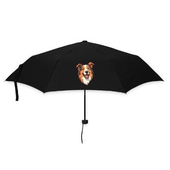 Scotch Collie Hunderasse Cartoon Kawaii Illustratio - Regenschirm (klein) - Schwarz - Vorne