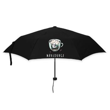 mählounge melange schaf lounge wortspiel kaffee - Regenschirm (klein) - Schwarz - Vorne