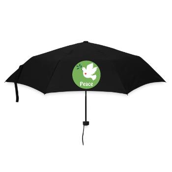 Taube des Friedens und des Herzens - Regenschirm (klein) - Schwarz - Vorne