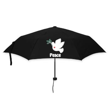 colombe de la paix blanche petit coeur rouge - Parapluie standard - noir - Devant