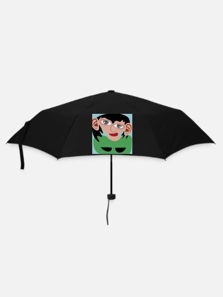 Dark-haired woman - Umbrella (small) - black
