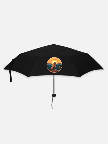 Marmotte Aquarelle colorée Cartoon Kawaii Pet - Parapluie standard - noir