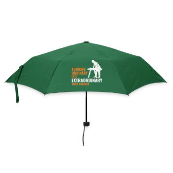 Holzarbeiter Holzschneider Zimmermann Holzbearbeitung Lustig - Regenschirm (klein) - Flaschengrün - Vorne