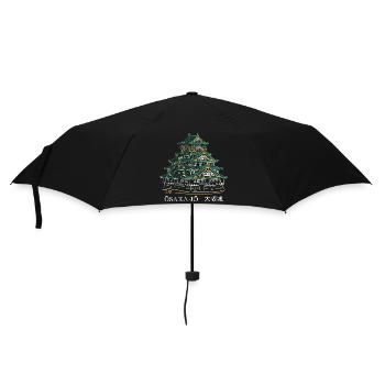 Osaka-jo Castle, Drawing, Hand Drawing, Japan - Umbrella (small) - black - Front
