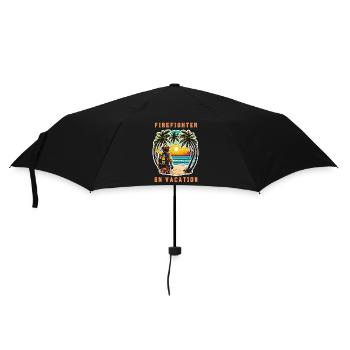 Pompier en vacances - Parapluie standard - noir - Devant
